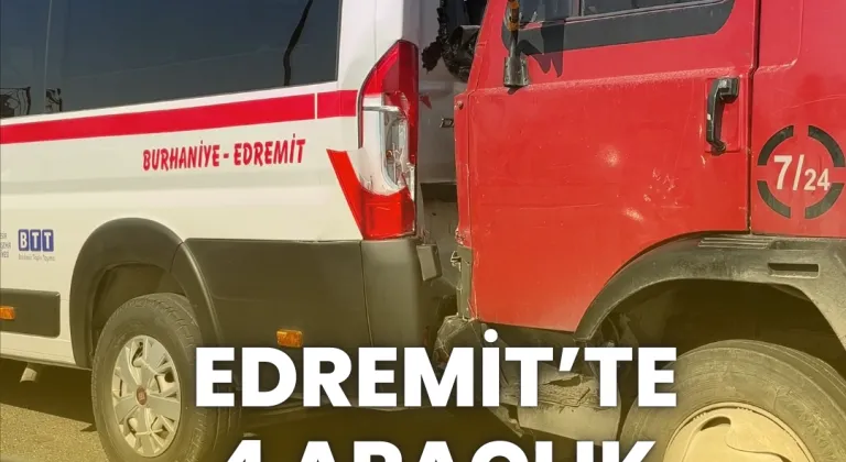 Edremit'te 4 Araçlık Zincirleme Kaza Meydana Geldi